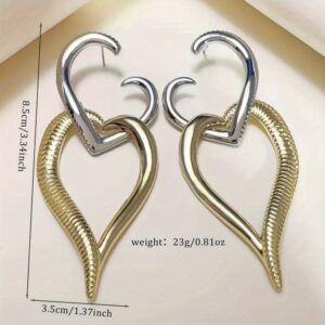 Kadın Vip Garment Serisi İki Kalpli Küpe - Görsel 3