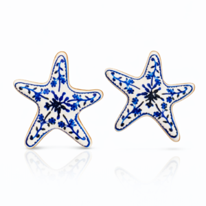 Lunessa mavi beyaz deniz yıldızı kadın küpe