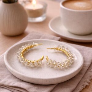 Ruby Kiss |Beyaz Renk Tasarım Küpe - Görsel 2