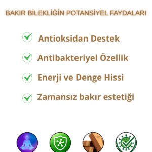 Copper Pulse | El Yapımı Bakır Bileklik Saf %100 Manyetik Alan Koruyucu Kadın Bileklik
