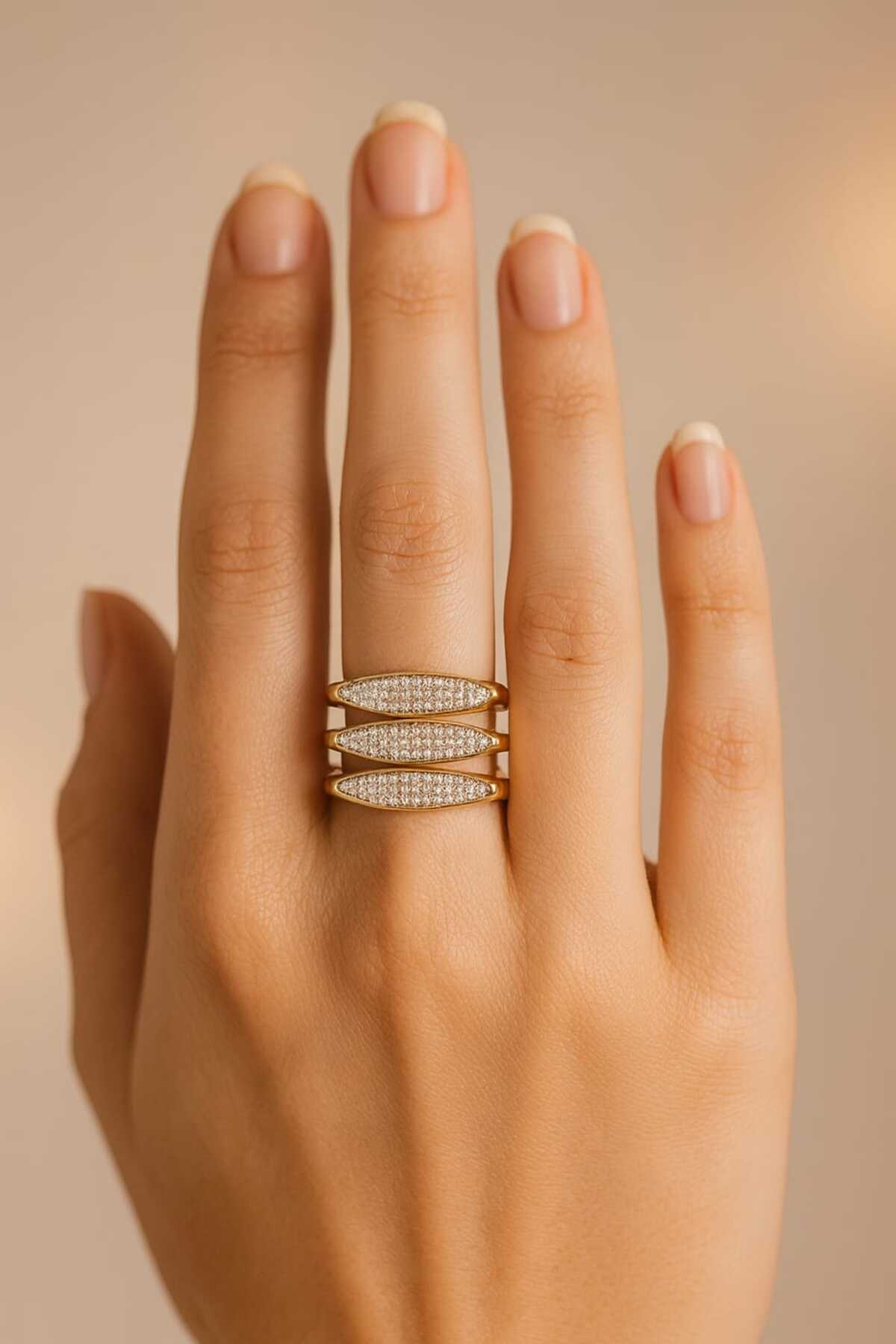 Aero Fine Ring | 14 Ayar Altın Kaplama Ayarlanabilir Yüzük