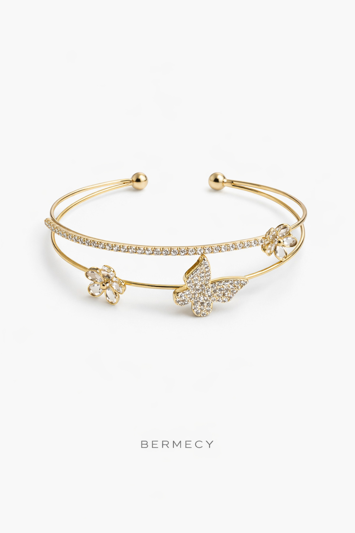 Sirelia | Zirkon Taşlı Kadın Gold Bileklik