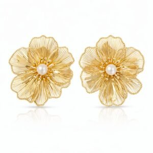 Opal Flower | Çelik Taşlı Çiçek Detay Küpe