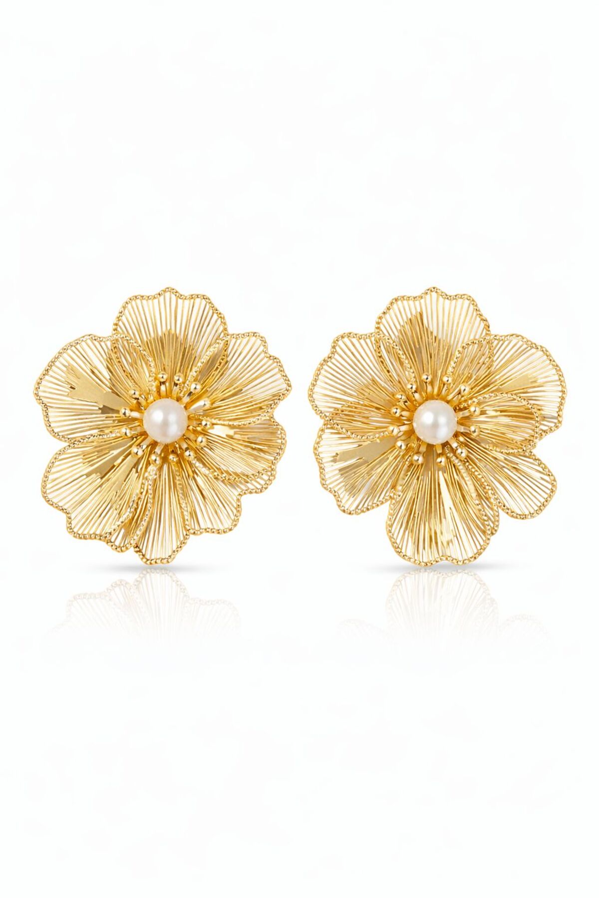 Opal Flower | Çelik Taşlı Çiçek Detay Küpe