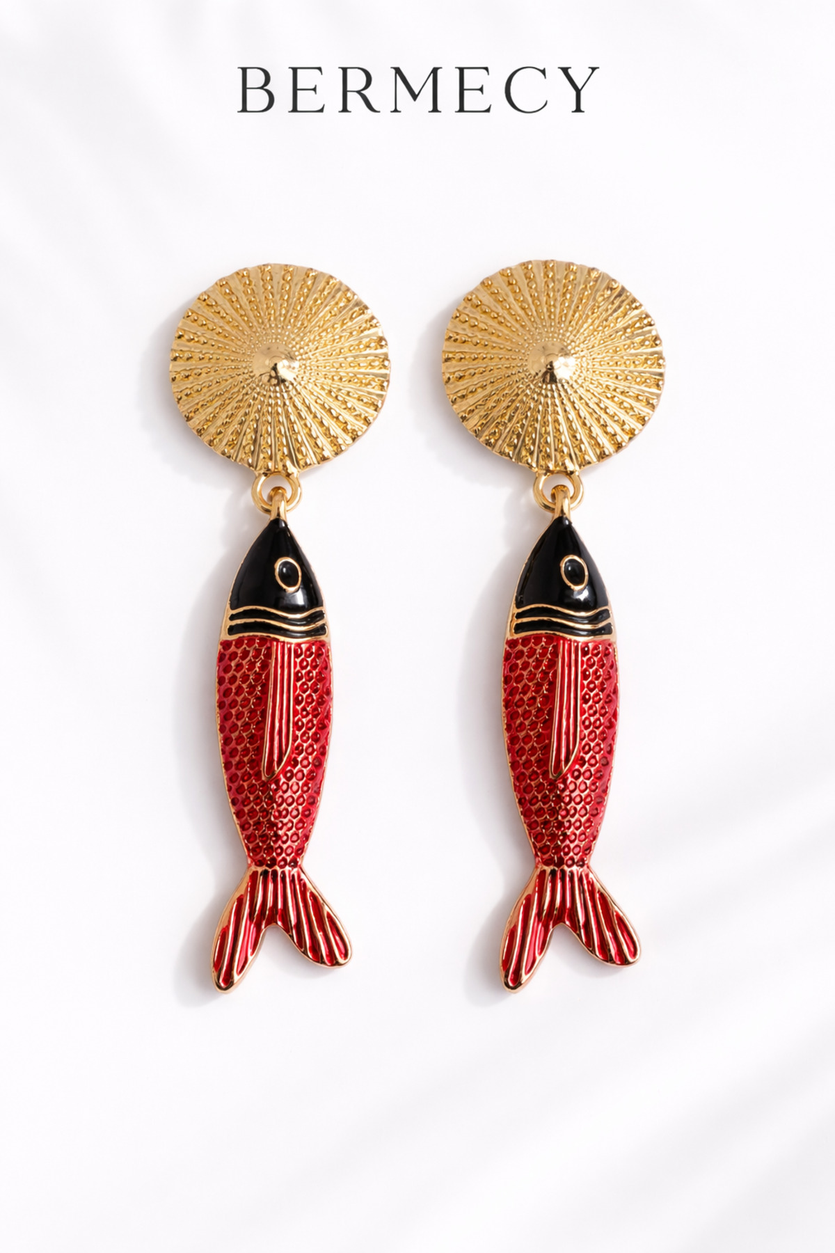 Retro Fish | Çelik Balıklı Halka Küpe