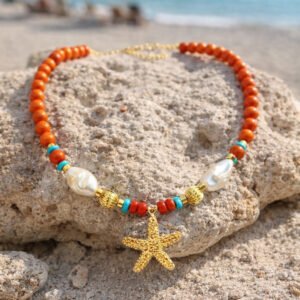 Sidereal Orange | Deniz Yıldızı Şık Tasarım Kolye