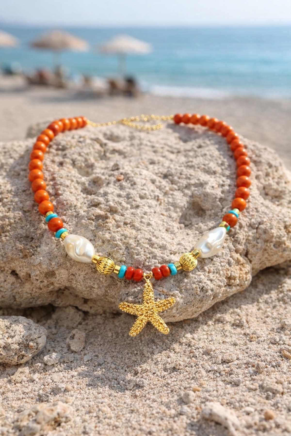 Sidereal Orange | Deniz Yıldızı Şık Tasarım Kolye