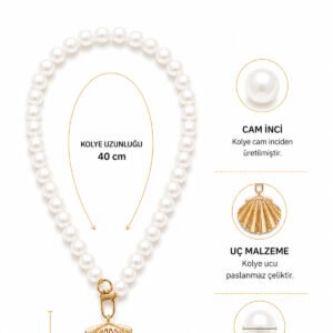 Pearl Fill | Cam İnci Kolye Ve Renkli Çelik Küpe Kombin