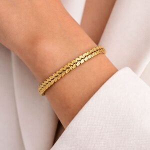 Gold Pearl | Gold İnce Form Şık Kadın Bileklik