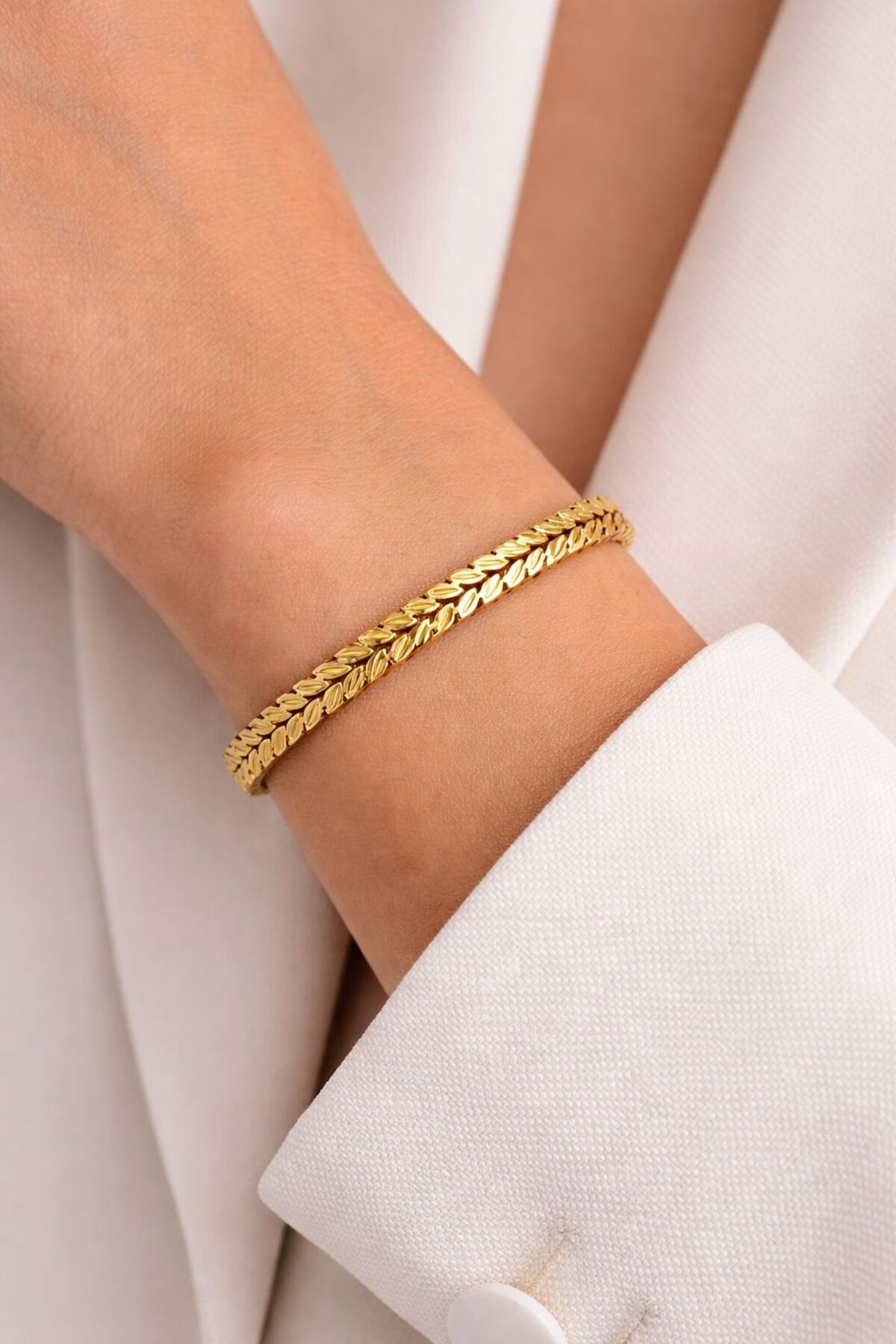 Gold Pearl | Gold İnce Form Şık Kadın Bileklik