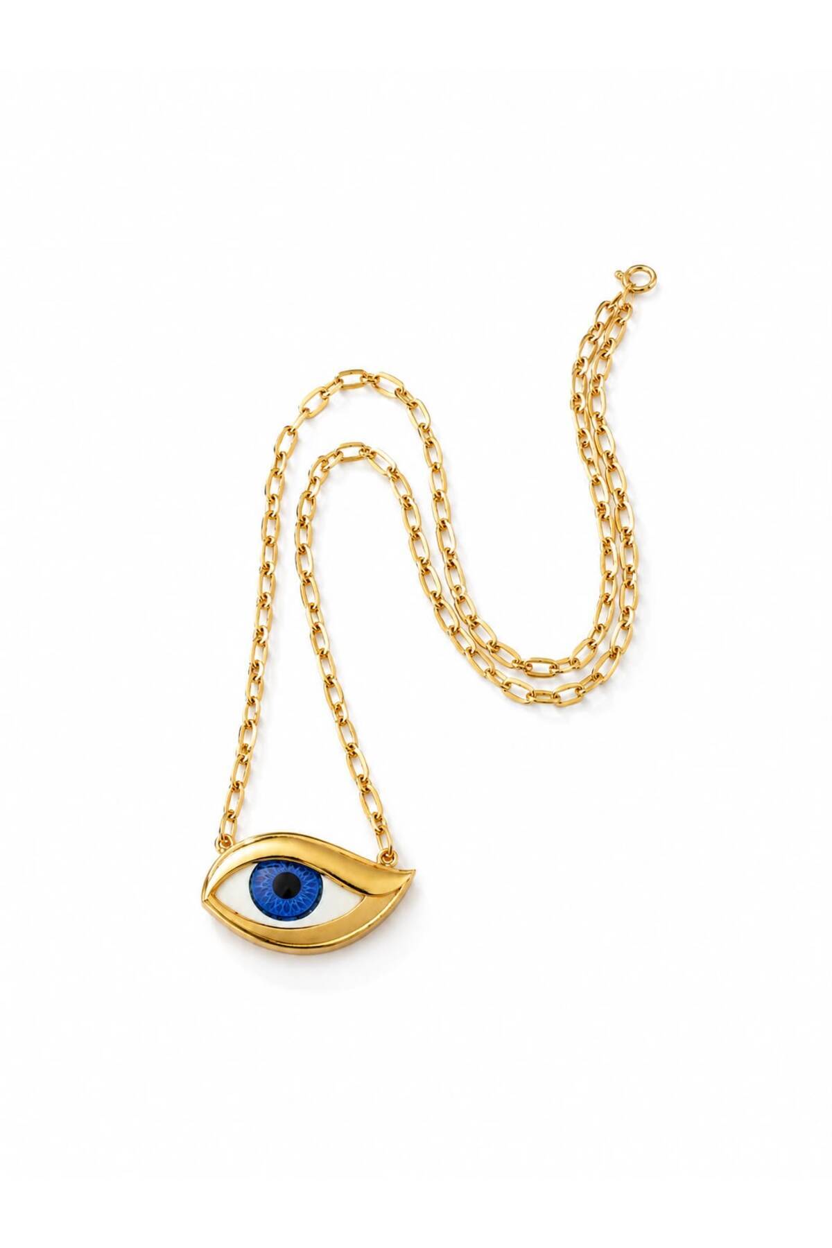 Gold Eye | Göz Figür Çelik Kolye
